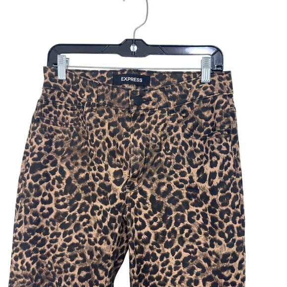 Express Ankle Legging High Rise Stretch Leopard Print Size 8R - Picture 9 of 13